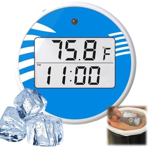 Termometro per bagno di ghiaccio, termometro per acqua con timer per bagno di ghiaccio, termometro digitale per bagno di ghiaccio, efficace termometro galleggiante per piscina, termometro e timer a