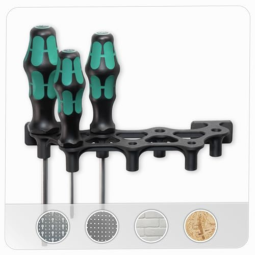 Werkzeughalter für Schraubendreher – Wandhalterung + Werkzeugwand + Lochwand (Küpper & Euro) - praktischer Schraubendreherhalter für Werkstatt & Garage