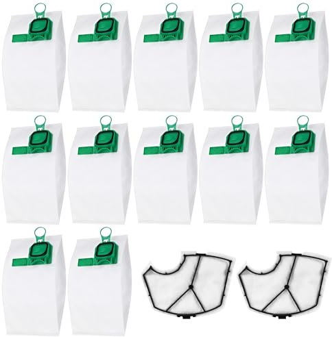 12 Bolsas Aspiradora para Vorwerk Kobold VK140 VK150 FP140 FP150 + 2 Filtros,Bolsa de Aspiradora Bolsas de Aspiradora para Vorwerk VK140/VK150/FP140/FP150