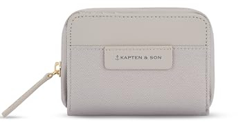 Kapten & Son Geldbörse Damen | Bergen Pro Wallet Small Greige | Portemonnaie Damen Klein Grau | Geldbeutel mit 8 Kartenfächern & Kleingeldfach | 9,5x11,5X 3,5 cm
