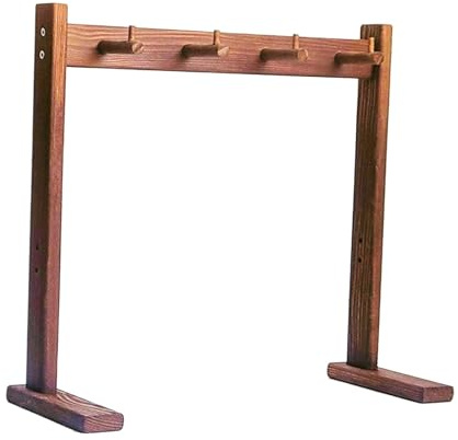 harayaa Wooden Wind Chime Stand Chime Holder Indoor Table Centerpiece Sleek Hanging Rack Gong Stand for Exhibition Bedroom Tea Room, S
