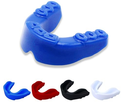 MNYXIS Lot de 4 Protège-Dents Sport Premium, Adapté aux Bagues, pour Le Rugby, MMA, Hockey, Judo, Karate, Les Arts Martiaux, la Boxe, Contact Complet pour Tous Les Sports