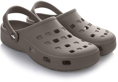 LEMIGO Lemigoose - Zuecos ligeros de jardín para hombre y mujer, marrón, 38 EU