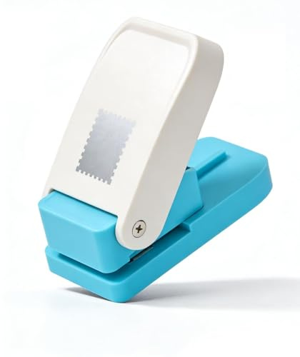 2,6 × 2,1 cm stansning frimärksform: kreativ motivstans kvadrat av plast, bärbara frimärken, stansare, kvadratiskt hålslag för pysselpapper, lerpapper, scrapbookpapper eller decoupagepapper