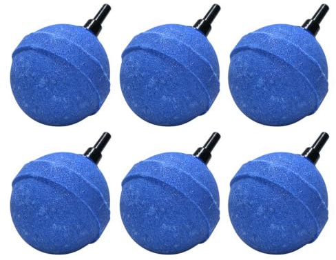 FONGKNOX 6pcs Aquarium Air Pierre Boule 5cm Bleu Oxygène Pierre Aérateur pour Bassin et Aquarium