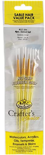 Crafters Choice Sable Pinceles para Acrilico Pintura Cepillo Set-4PKG