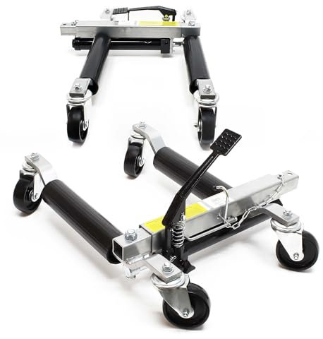 Wiltec PKW Rangierhilfe 2x Wagenheber hydraulisch, 2 Stück Rangierwagenheber je 680 kg Tragkraft, Autoheber bis 30 cm Reifenbreite