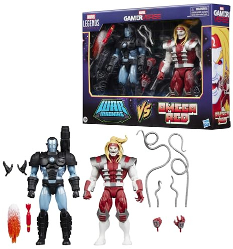 Marvel Legends Series Gamerverse Marvel's War Machine vs Marvel's Omega Red, Retro Video Game -Inspired Collectible 6-Inch Action Figures