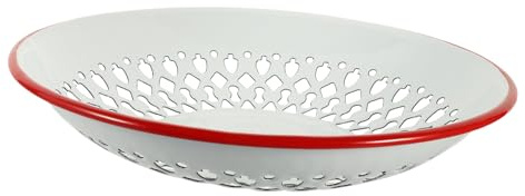 GLEAVI Passoire d'Évier Émaillée Creuse 1 Plateau de Drainage Multifonctionnel pour Fruits et Légumes Égouttoir Cuisine Panier d'Égouttage à L'Usure