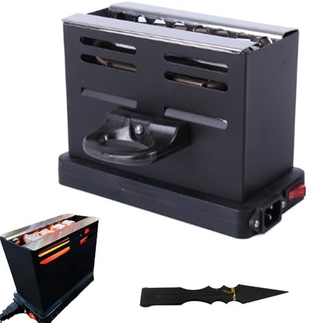 WRQIOO Accenditore elettrico a carbone, 800 Watt, con pinza, con sistema di riscaldamento a tre lati, accensione elettrica