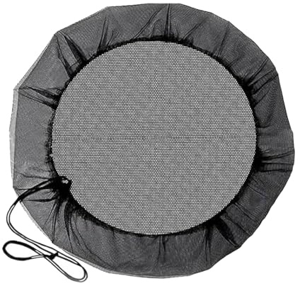 1 Pièces Filet pour Citerne De Pluie,97cm Housse pour Tonneau De Filet en Polyester Résistant avec Cordon de Serrage, Protection Contre Les Feuilles et Moustiques pour Barils de Pluie Ronds