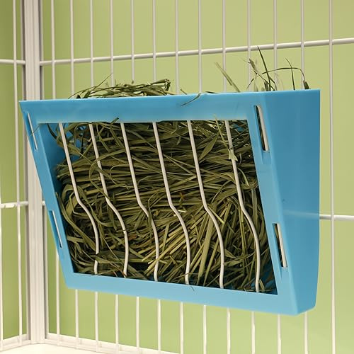 Foderstation för kanin, hö foderdispenser för bur, höhållare för upphängning för små djur, kaniner, dvärgkaniner, marsvin, små djur, hållbara, giftfria