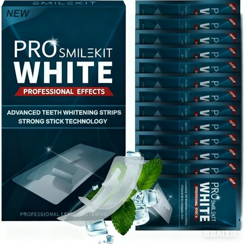 20 Strisce Sbiancanti Per Una Cura Professionale Dello Sbiancamento Dentale. Progettate Per Adattarsi Perfettamente E Rimanere Saldamente In Posizione