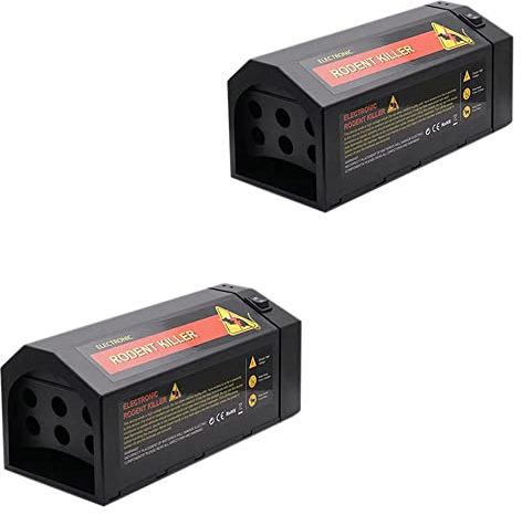 2X Trampa electrónica para Ratas y Ratones,Trampa para casa y jardín,estación de Cebo rápida eléctrica para Ratas,fácil de reutilizar,higiénica, para Ratones Humanos