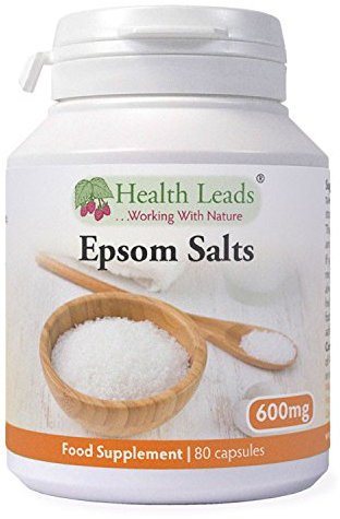 Epsom Salts (Magnesium Sulphate) 600mg x 80 Capsules (100% Additive Free Supplements)