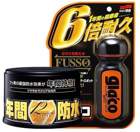 Soft, SOFT99, Ultra Glaco Hightech, sigillante per finestrini e Fusso Coat Dark, cera sigillante per vernice scura
