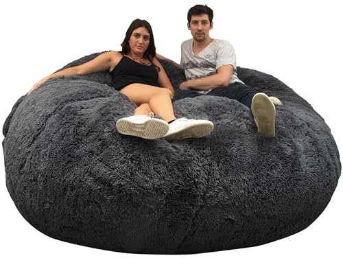 bananair - Sitzsack XXL mit Füllung für Erwachsene - Ultra Weich und Bequem mit Schaumstoff Füllung - Maschinenwaschbarer Bezug - Giant Bean Bag Chair, Sofa, Bed, Couch (180 cm, Grau)