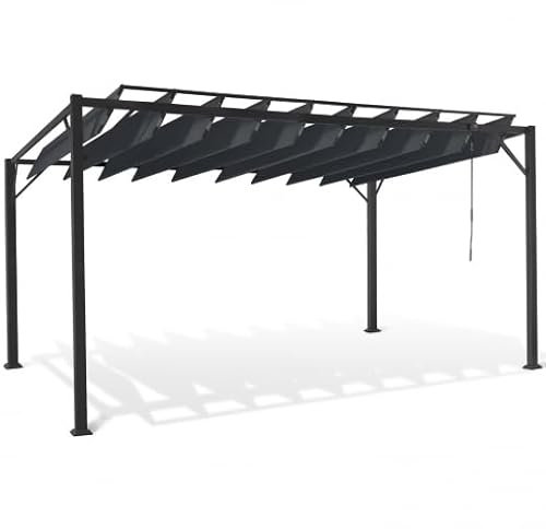 IDMarket - Pergola Lames orientables 3x4 M Gris Anthracite