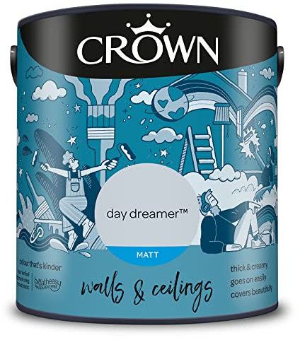 CROWN 2.5L Breatheasy MATT Emulsion Paint for Walls & Ceilings - DAY DREAMER