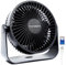 homebine Desk Fan 2000 mAh Battery Fan Rechargeable Mini Fan 4 Adjustable Speed Wireless Fan USB with Strong Airflow Table Fan 360° Rotatable Head Personal Fan for Home and Office