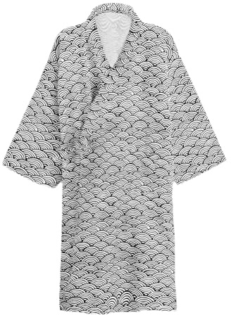 Robe de Chambre Kimono Japonais Col en V - Peignoir en Coton pour Homme et Femme - Chemise de Nuit pour Sauna, Hammam, Méditation