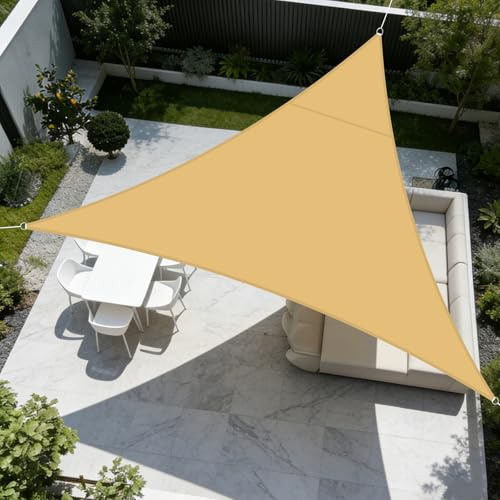 LOVE STORY Vela Ombreggiante Impermeabile 3x3x3m Triangolare, Tenda a Vela Oxford, Protección Rayos UV per Esterno, Giardino, Terrazza, Sabbia