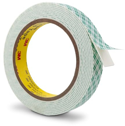 3M Double Sided Foam Tape 19mm x 300cm White 1 Pack | Double Coated, Urethane Strong Adhesion, Polyurethane Tape, Bonding Attaching Mounting Interior Signage Nameplates DIY Card