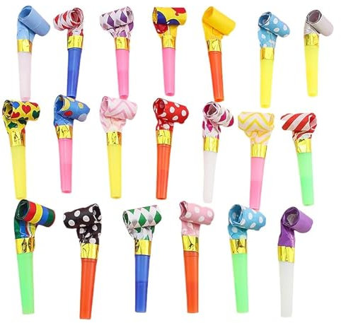 TENGEE 20 Stück Kinderparty-Pfeifen, Krachmacher-Spielzeug, Kindergeburtstagspfeifen-Spielzeug,Musikalische Jubel Spielzeug,für Hochzeit Party Neujahr Party Geburtstag Kinder Party