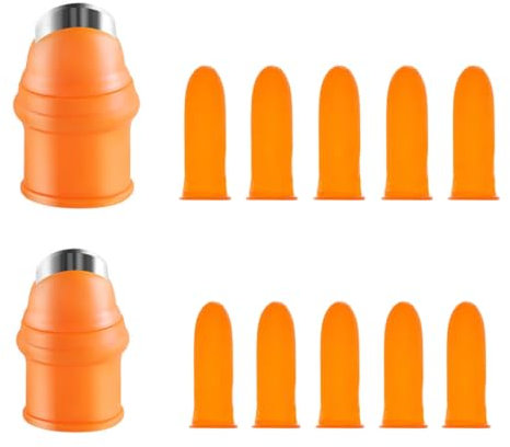 SGERUFZ 24 Pcs Couteaux à Pouce en Silicone avec Repose-Doigt et Lame Tranchante pour Fruits et Légumes Séparateurs de Doigts pour Couper Plantes Fruits et Légumes Hommes et Femmes