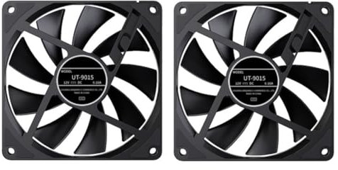 Bnnlqpsttg 2pcs ventilador de la caja del ordenador 92mm 4-Pin PWM alta circulación de aire ventilador de refrigeración ultrafino 1200-3000RPM ventilador de rodamiento FDB en cascada