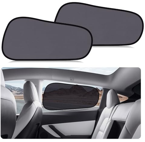 ZATOOTO Juego de 2 Protectores solares para Coche para bebés para Tesla Model Y, Parasol para Coche para niños para la Ventana Lateral Trasera con protección UV, Protector Solar Autoadhesivo para
