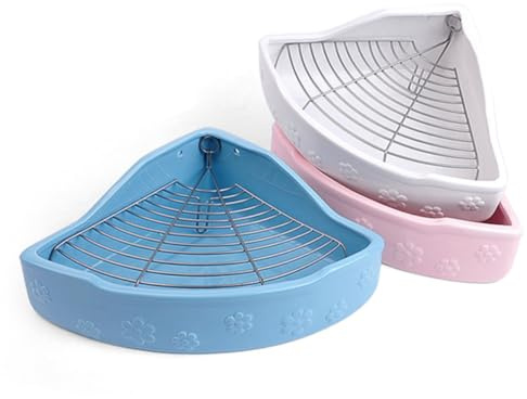 SUPVOX Inodoro para Conejos de Cerámica Colorida Antimordeduras y Antivuelco Fácil de Limpiar Entrenador de Baño para Pequeñas Mascotas Rosa