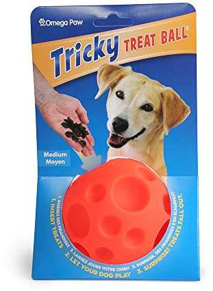 Omega Paw Authentic Tricky Treat Ball - Medium,Orange