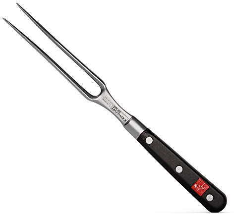 Burgvogel Solingen Comfort Line Fleischgabel geschmiedet 15 cm, gerade Zinken, Grillgabel rostfrei, spülmaschinenfest, Wurstgabel, genietet, schwarz, Tranchiergabel A 6“ = 15 cm