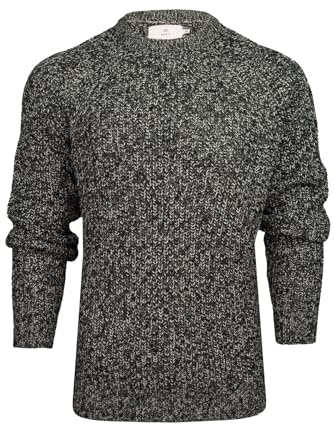 Xact Maglione Torsione Girocollo a Maglia Grossa con Maniche Raglan per Uomo (Black) L