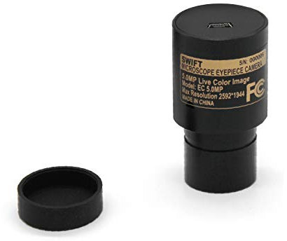 Swift 5,0 Megapixel Digitalkamera für Mikroskope, Okularhalterung, USB 2.0 Anschluss, Farbfotografie und Video, kompatibel mit Windows und Mac