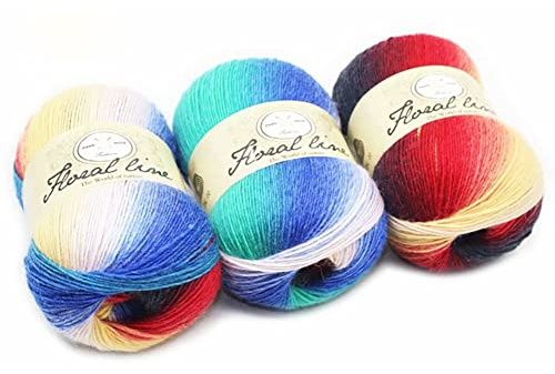 LICHENGTAI Ullgarn 100 g, handstickad garn virkgarn premium ull för stickning garn regnbågsgarn för tröjor, halsduk, leggings, handskar, strumpor