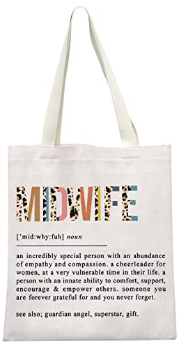 JTOUK Midwife Doula Thank You Gift Tote Bag for Labor and Delivery Nurse (Midwife Tote EU)