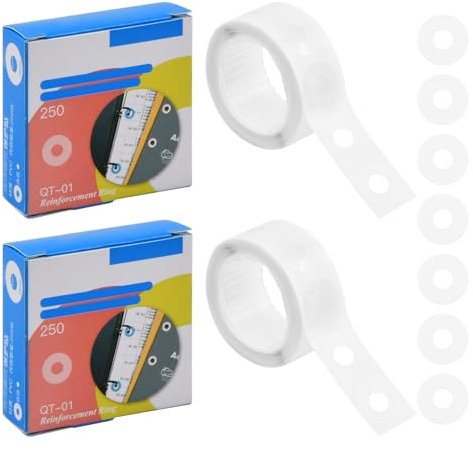 Pinsheng 500 Stück Lochverstärker Selbstklebend, Verstärkungsringe Lochverstärker Ringlochverstärker Lochstanze Verstärkungs Aufkleber für Diy Fotoalbum Schule Büro (Transparent)