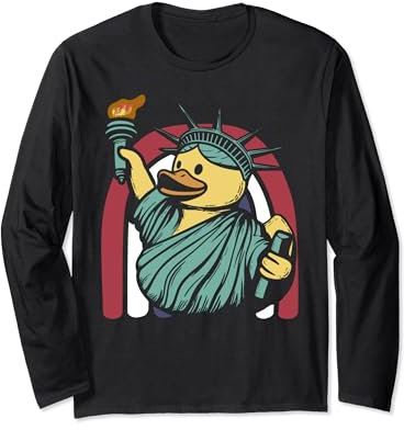 Statue of Liberty Rubber Duck New York Duckling Long Sleeve T-Shirt