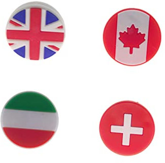 KOMBIUDA 4stücke Silikon Tennisschläger Vibrationsdämpfer Mit Flaggenmuster Saitendämpfer Für Tennisschläger Absorber Zur Vibrationenreduzierung Einfach Anzuwendende Tennisschlägerdämpfer f