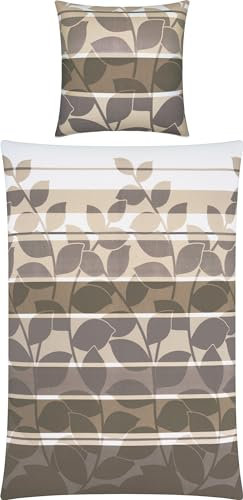 Erwin Müller Bettwäsche Single-Jersey Taupe-Kiesel Größe 1x 135x200 cm + 1x 80x80 cm