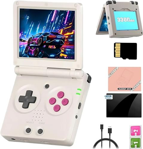 RG35XX SP - Consola de juegos portátil retro, 64 G + 128 G TF tarjeta con 10.000 juegos, 3,5 pulgadas, IPS Flip Mini Linux, sistema de videoconsola para niños y adultos, compatible con WiFi Bluetooth