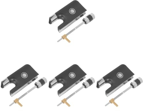 BESTonZON 4sets Violin Cello Bow Frog Replacement Violin Practicing Metal Bow Frog Supply for Musical Instrument Parts