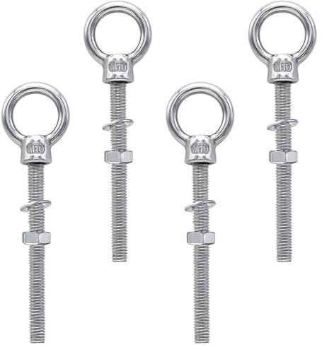 Idota 4 Piezas Tornillo de Anillo M10 Perno de Anillo M10 x 167 mm Pernos de Ojo de Acero Inoxidable