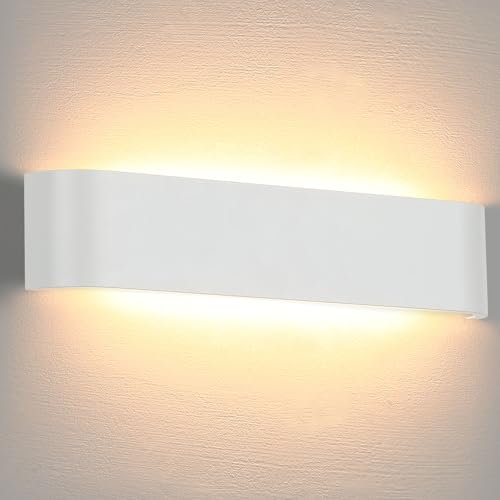 Lightsjoy 18W 40CM Wandlampe Innen LED Wandleuchte Weiß Up and Down Moderne Wandbeleuchtung Wandlicht Belechtung Flurlampe Flur für Korridor Wohnzimmer Schlafzimmer Treppe usw Warmweiss