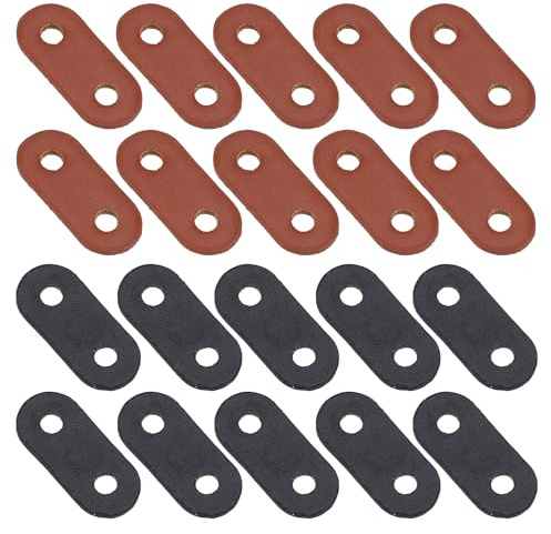 letsinstyle 20Pcs PU Leather Cord Locks, Two Hole Drawstring End Adjuster Fastener, Sewing Accessories for Casual Jacket Hoodie Garments Pants Sweatpants Coats
