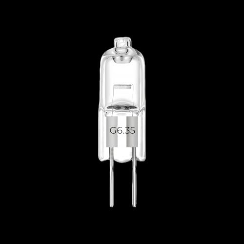 G6,35 halogenlampor 12 v 24 v 220 v 110 v – ljus 20 w 30 w 50 w 70 w 100 w 150 w 200 w med 3 000 k varmt ljus – perfekt för ljuskrona och projektor, stift skugglös lampa (1 st/10 V – W)