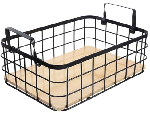 JECOMPRIS Panier En Métal De 12.60 X 8.66 X 4.33 in Corbeille De Rangement Avec Poignée Pour Cuisine Fruits Légumes Bureau Et Étagère
