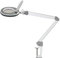 Lumeno 8215GR LED Lupenleuchte Arbeitsplatzleuchte Kosmetiklampe, einstellbare Helligkeitsstufen, kristallklare 127 mm Glaslinse, Lesehilfe/Lupe, 5 Dioptrien